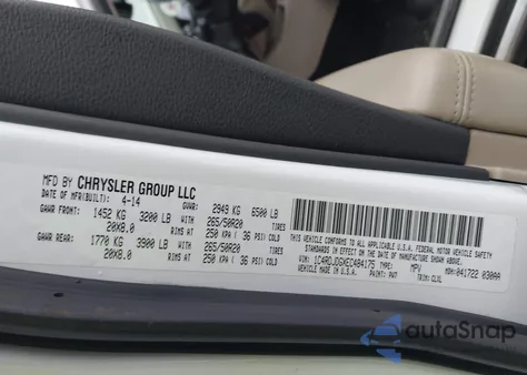 2014 Dodge Durango Limited z USA, uszkodzony, nr VIN 1C4RDJDGXEC484175